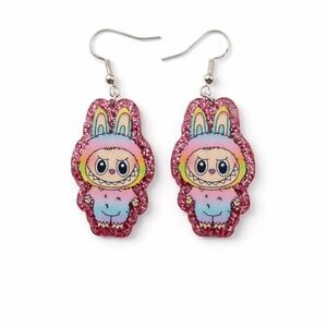 Labubu Glitter Acrylic Dangle Earrings
